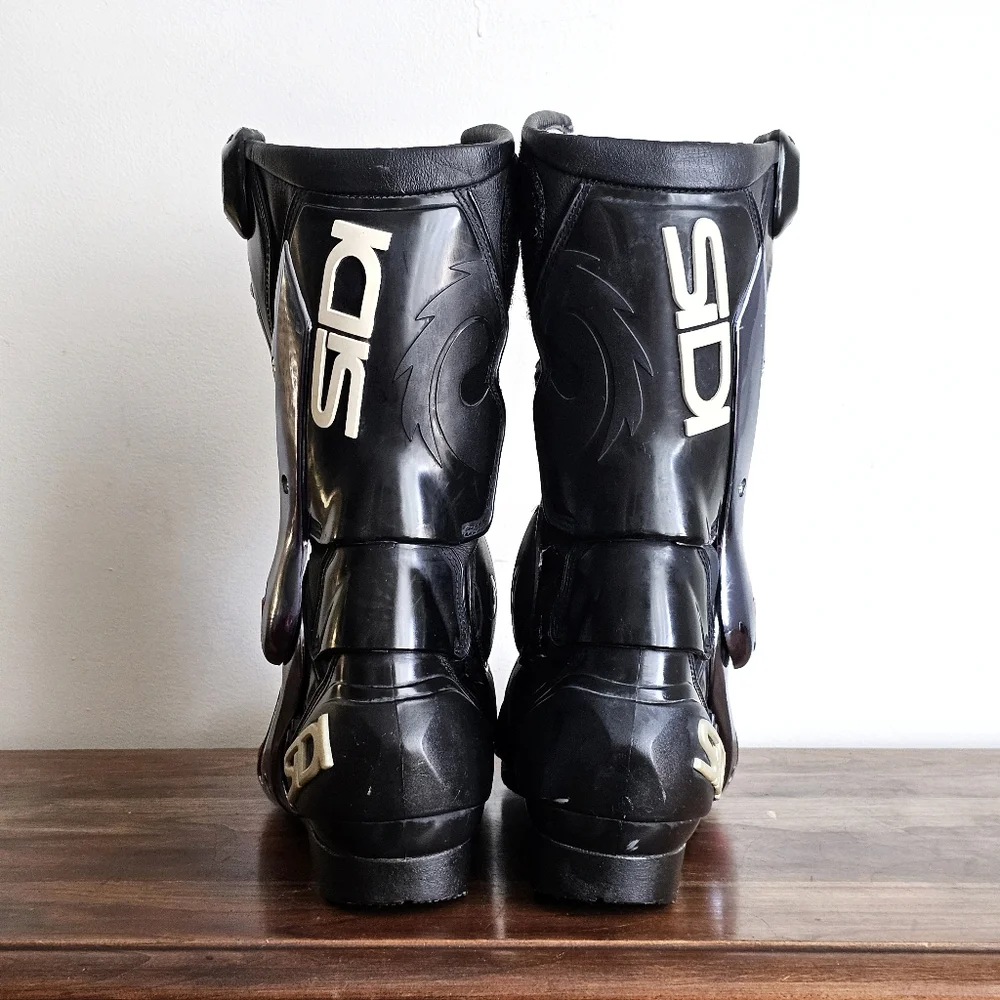 SIDI Vertigo Motorcycle Racing Boots Black Red Silver EU 41 US 7.5 Made in Italy